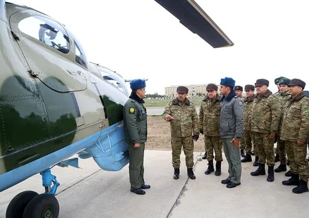 Zakir Hasanov, Maharram Aliyev visiting military units on frontline