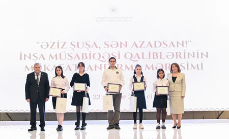 “Əziz Şuşa, sən azadsan!” inşa müsabiqəsinin qalibləri mükafatlandırılıb