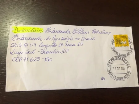 Braziliyada uşaq öz pulunu Azərbaycan əsgərlərinə yardım kimi yolladı
