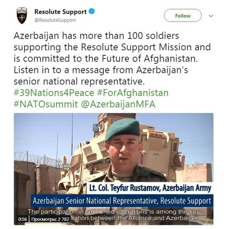 NATO Azərbaycan sülhməramlılarının Əfqanıstandakı fəaliyyəti ilə bağlı videoçarx yayıb - VİDEO
