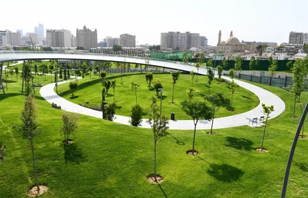 President Ilham Aliyev attends opening of garden outside Tazapir mosque and Central Park built along Fuzuli street