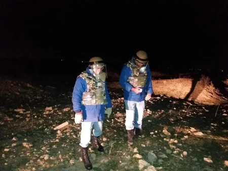 Saray qəsəbəsində hərbi təyinatı olmayan naməlum əşya aşkar olunub