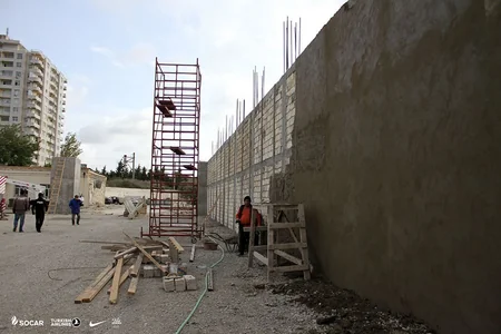 Neftçinin yeni bazasında tikinti işlərinə başlanılıb - FOTO