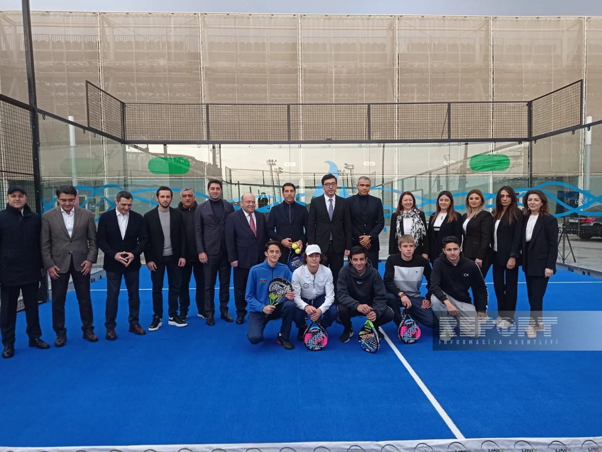 Su İdman Sarayında padel tennis kortunun açılışı olub