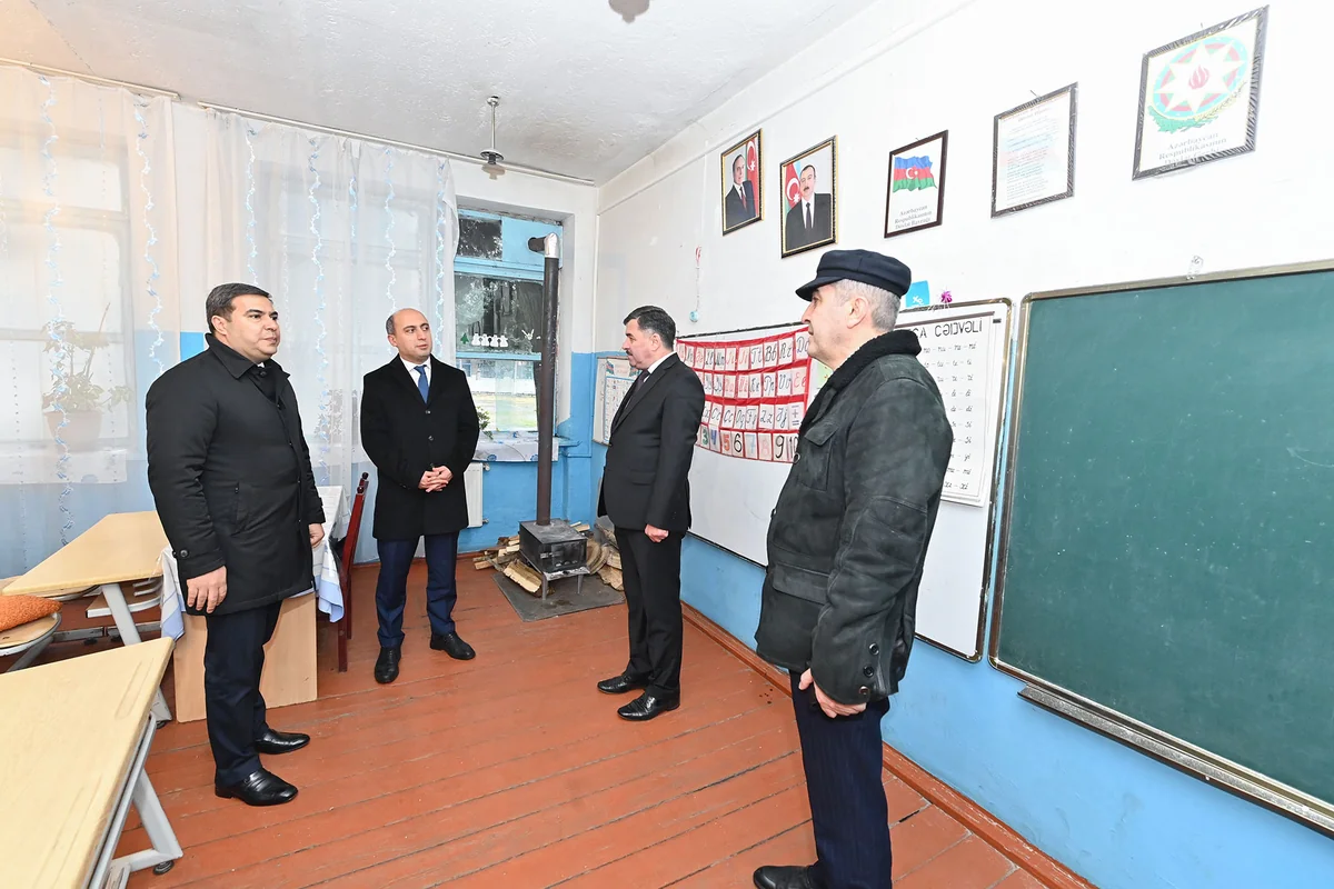 Nazir Göyçayda təmirə ehtiyacı olan məktəbə gedib, işlərin sürətləndirilməsini tapşırıb