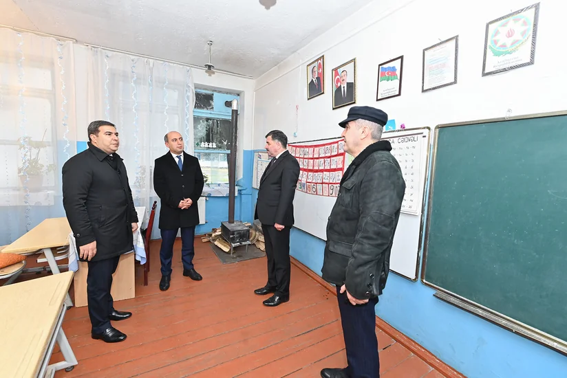 Nazir Göyçayda təmirə ehtiyacı olan məktəbə gedib, işlərin sürətləndirilməsini tapşırıb