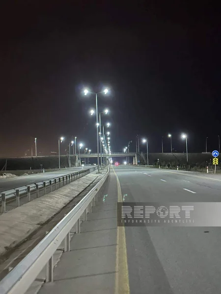 Göygöldə avtomobil yol qovşağı işıqlandırılıb