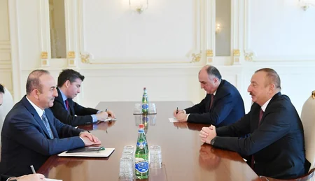 President Ilham Aliyev receives Turkish foreign minister