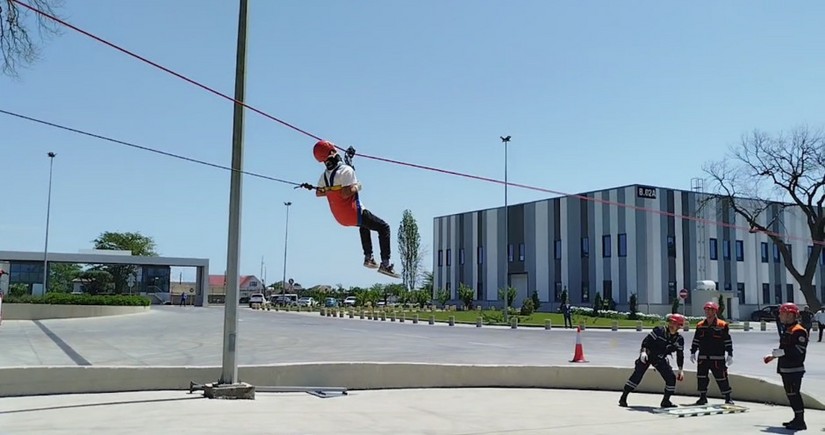 Xaçmazda yanğın-taktiki təlim keçirilib