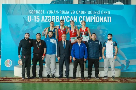 U-15 Azərbaycan çempionatında sərbəst güləş üzrə qaliblər müəyyənləşib
