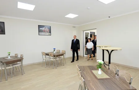 President Ilham Aliyev views the secondary school No 201 in Nizami district after major overhaul