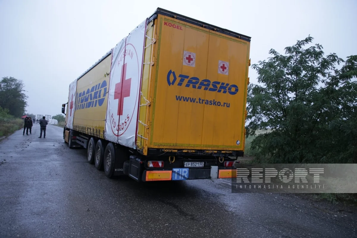Russian Red Cross Society's vehicle moving in direction of Khankandi