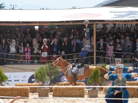 Turkish President watches performance featuring Karabakh horses