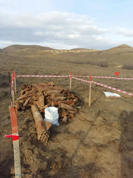 Ağstafada 517 ədəd müxtəlif növ partlamamış hərbi sursat aşkar olunub