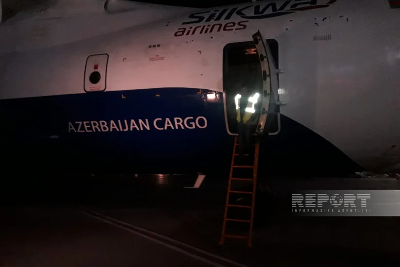 Heydər Əliyev Fondunun humanitar yardımını aparan təyyarə Türkiyəyə çatıb