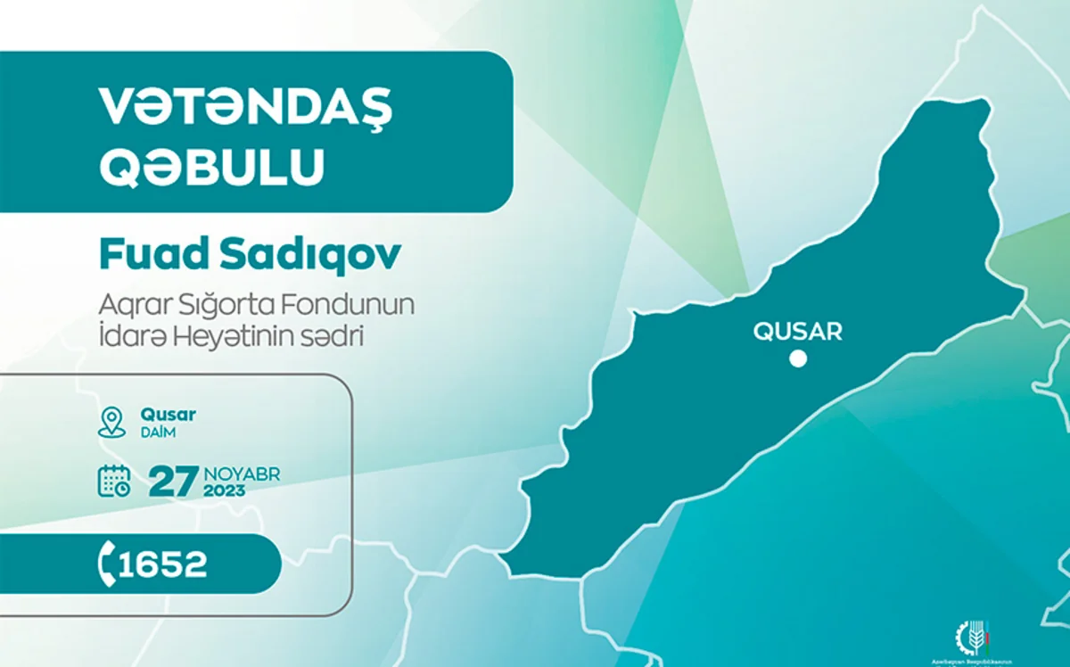 Aqrar Sığorta Fondunun sədri Qusarda vətəndaşları qəbul edib