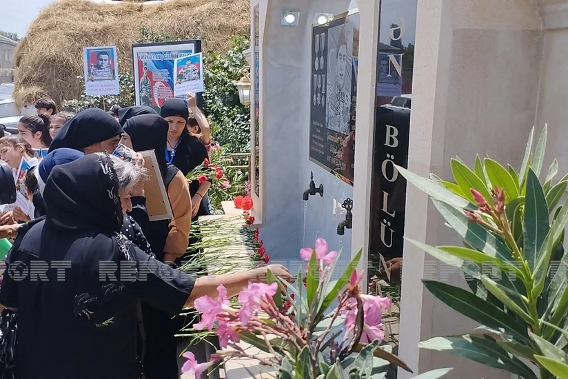 Vətən müharibəsi şəhidinin xatirəsinə inşa edilən bulağın açılışı olub