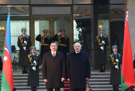 Belarusda Azərbaycan Prezidenti İlham Əliyevin rəsmi qarşılanma mərasimi keçirilib