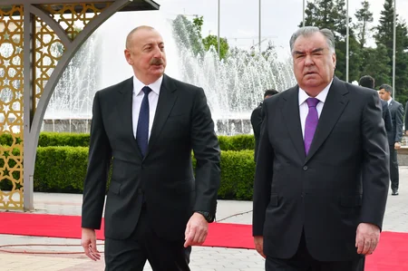 Official welcome ceremony held for President Ilham Aliyev in Dushanbe