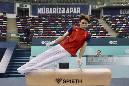 İdman gimnastikası üzrə Azərbaycan millisinin Dünya Kuboku öncəsi açıq məşqi keçirilib