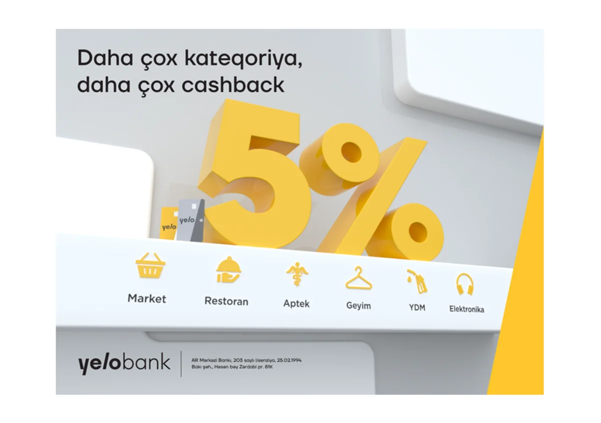 Yelo kart ilə daha çox cashback qazanmağa hazır ol!
