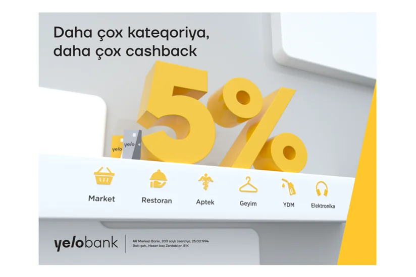Yelo kart ilə daha çox cashback qazanmağa hazır ol!