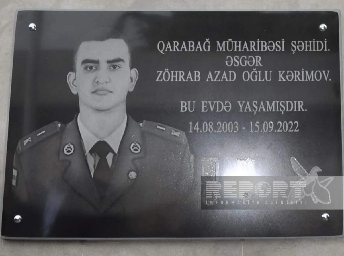 Biləsuvarda şəhidin xatirə lövhəsinin açılışı olub