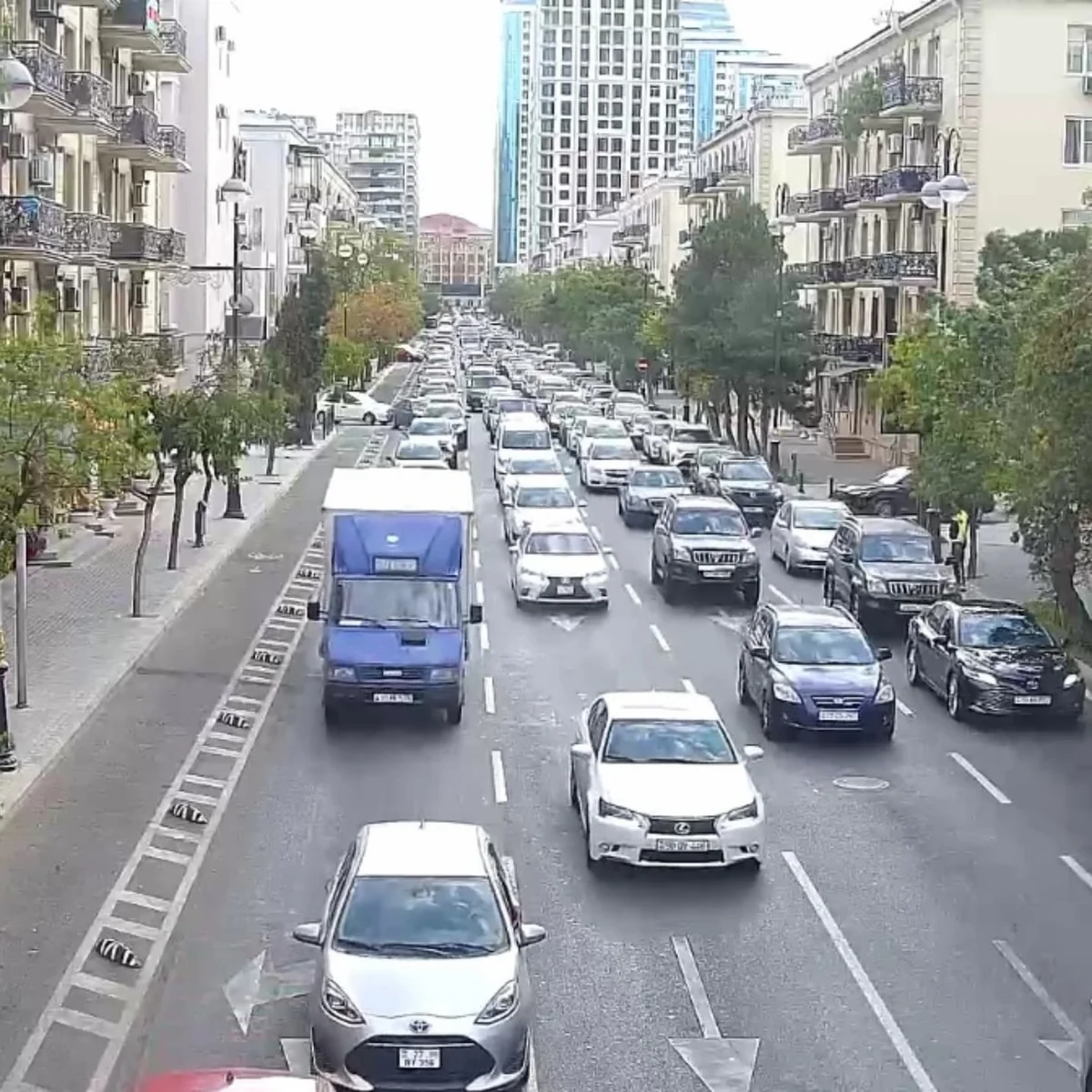 Bakının bir sıra yollarında tıxac müşahidə edilir