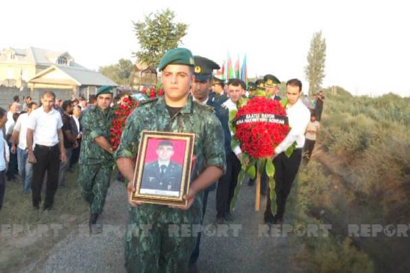 Saatlıda şəhid hərbi qulluqçu dəfn edilib