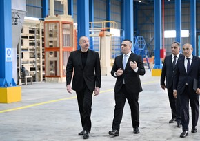 Президент принял участие в открытии предприятия по производству стройматериалов в Геранбое