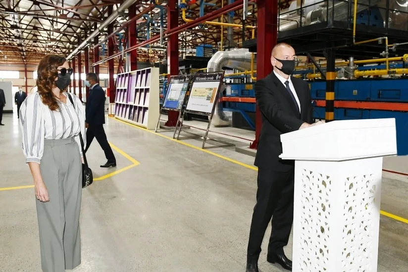 President inaugurates construction materials plant in Ganja