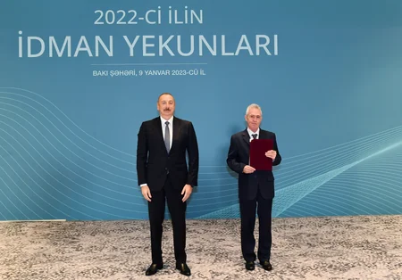 Ilham Aliyev attends ceremony dedicated to 2022 sporting results