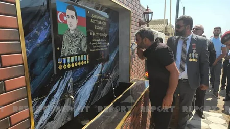 Cəlilabadda Vətən müharibəsi şəhidinin xatirəsinə inşa edilən bulağın açılışı olub