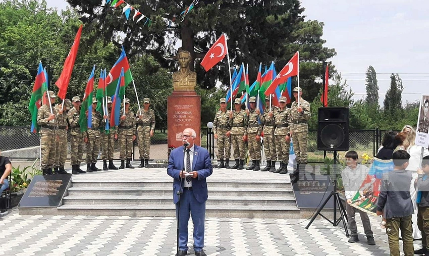 Milli Qəhrəman İsgəndər Aznaurovun büstü yenilənib