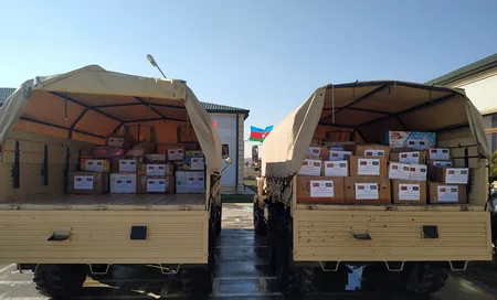 Azərbaycan hərbçiləri və ailə üzvləri Türkiyəyə növbəti yardım göndərib