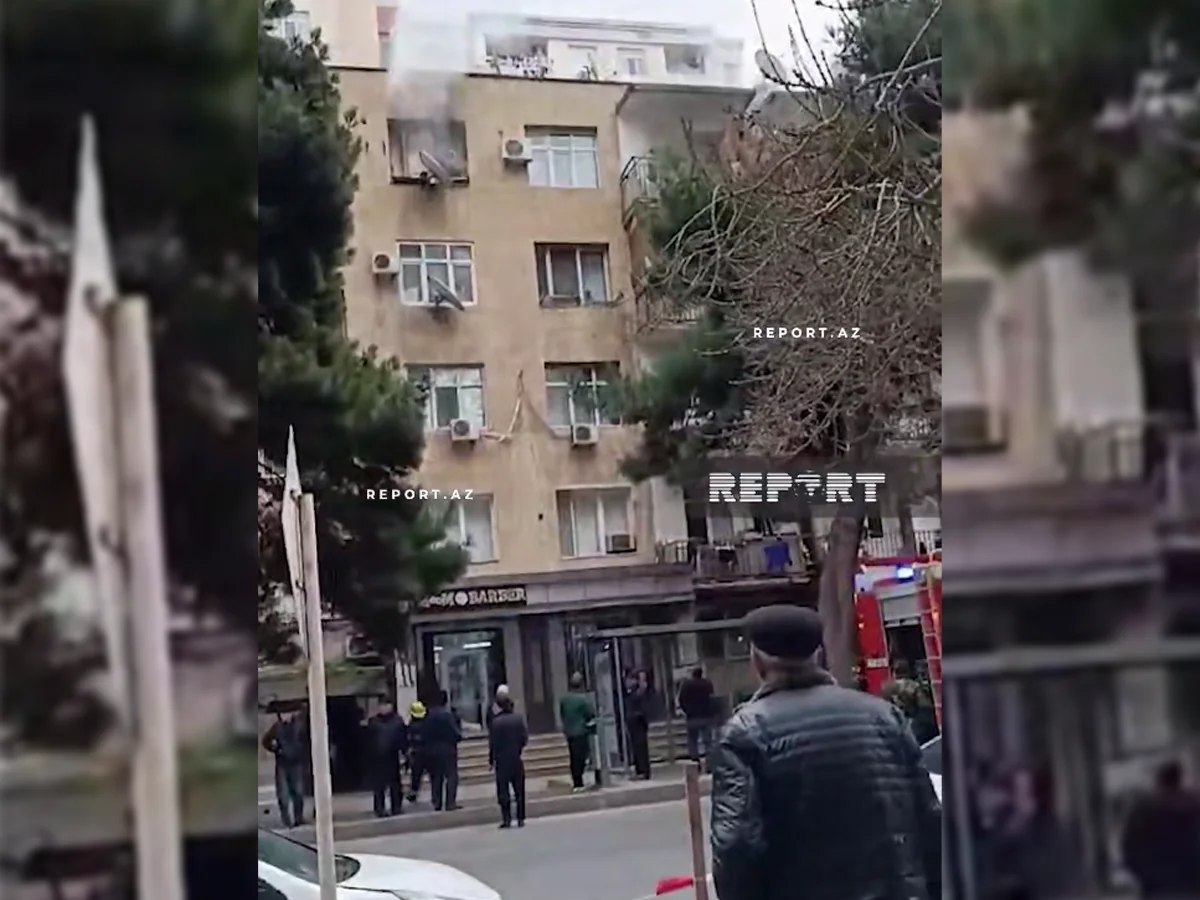 Bakıda beşmərtəbəli yaşayış binasında yanğın olub