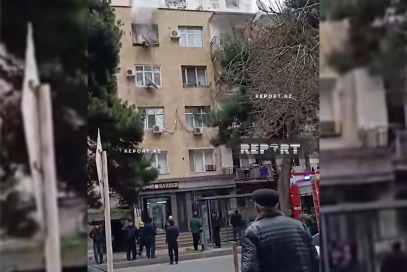 Bakıda beşmərtəbəli yaşayış binasında yanğın olub
