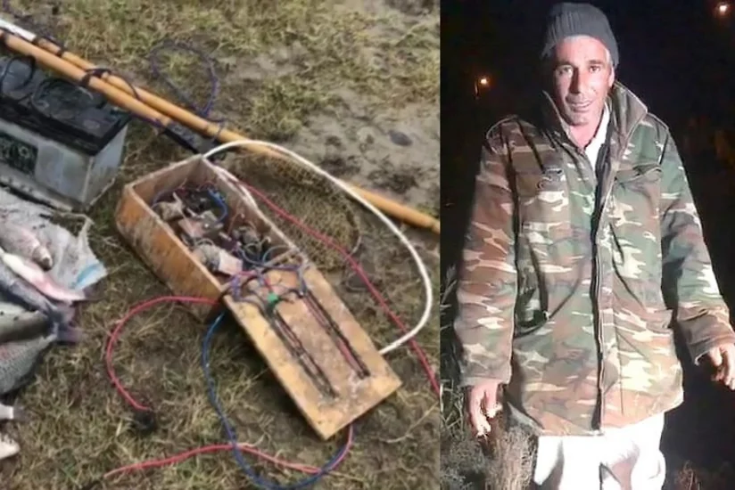 Elektrik avadanlığından istifadə ilə qanunsuz balıq ovlayan şəxs tutulub - VİDEO - YENİLƏNİB