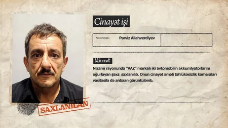 Bakıda 30 min manatlıq avadanlıq oğurlamaqda şübhəli bilinən şəxs saxlanılıb