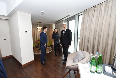 President Ilham Aliyev, first lady Mehriban Aliyeva view Lankaran Istisu and Health Center