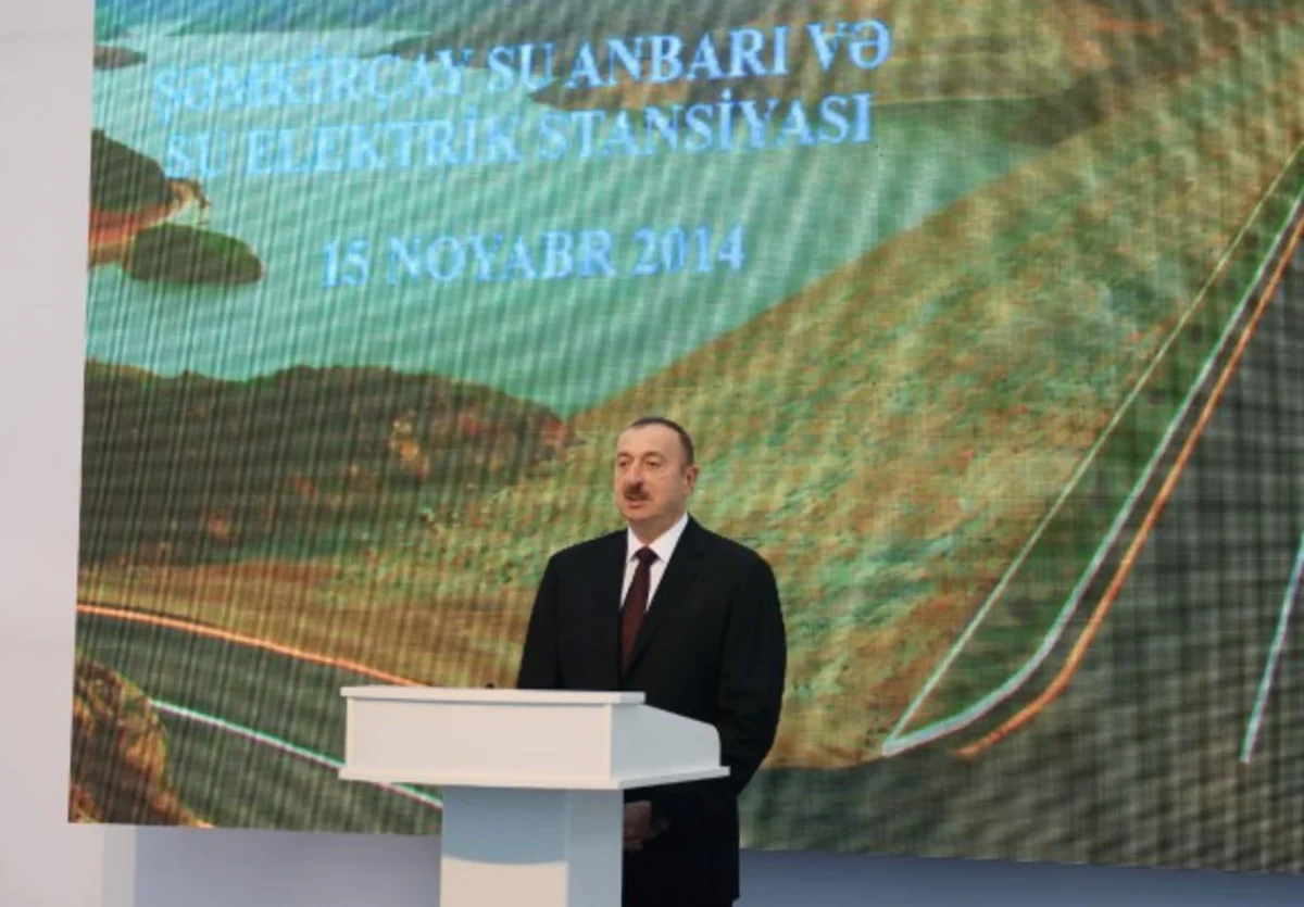 President Ilham Aliyev attended the opening of Shamkirchay water reservoir