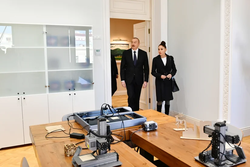 President Ilham Aliyev and First Lady Mehriban Aliyeva view conditions created at Child and Youth Development Center in Baku after major overhaul