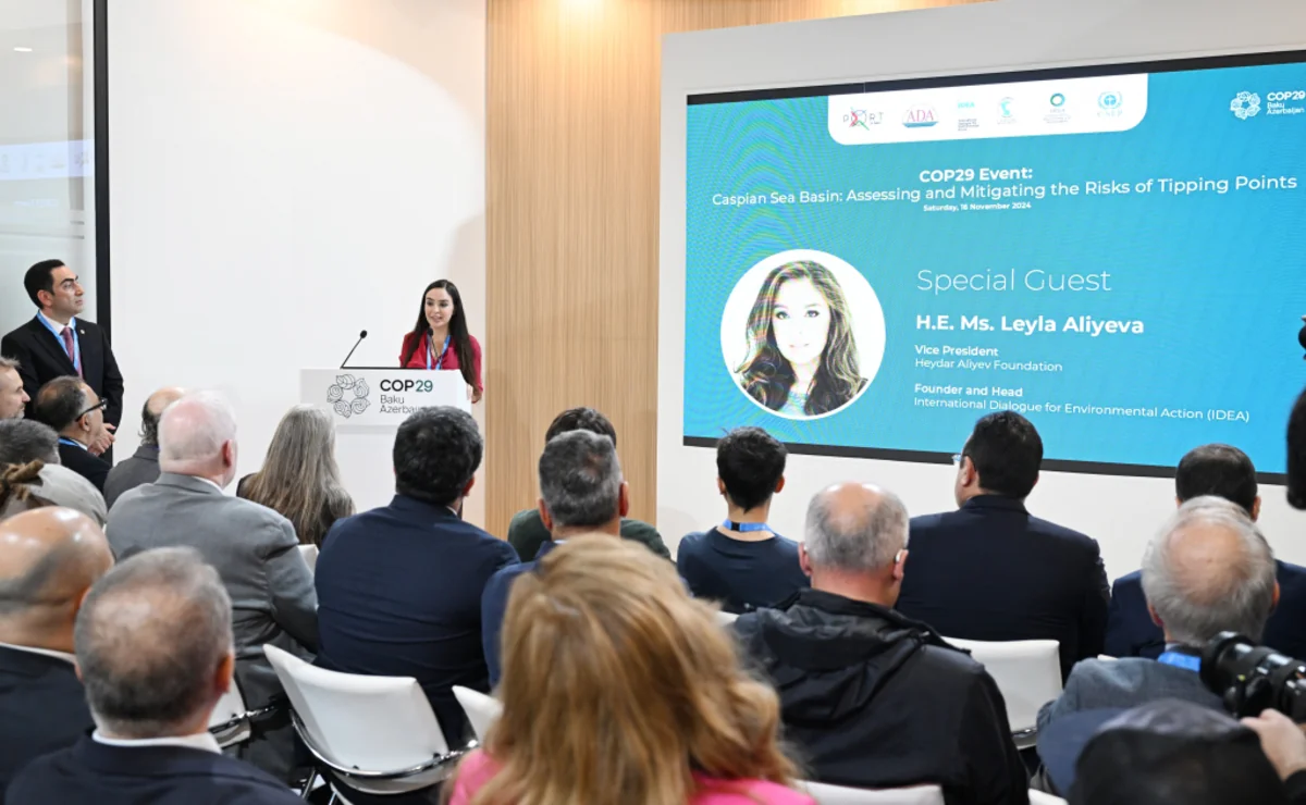 Leyla Aliyeva attends roundtable discussions on protection of Caspian Sea