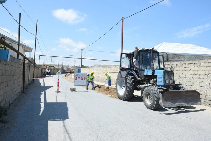 Zirə qəsəbəsində ilk dəfə su təchizatı infrastrukturunun yaradılmasına başlanılıb