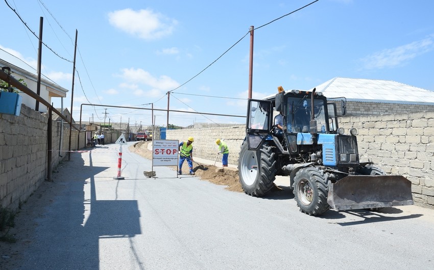 Zirə qəsəbəsində ilk dəfə su təchizatı infrastrukturunun yaradılmasına başlanılıb