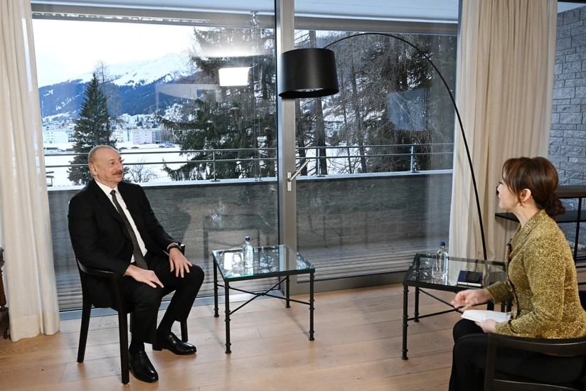 Prezident İlham Əliyev Davosda Çinin CGTN telekanalına müsahibə verib