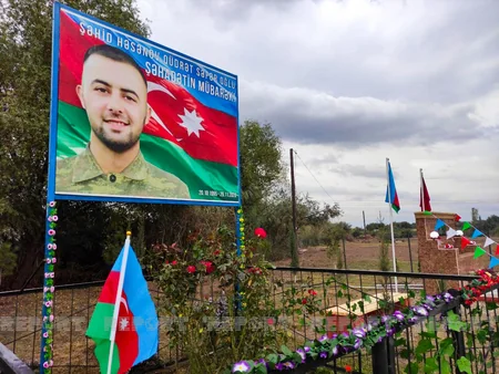 Sabirabadda şəhid bulağının açılışı olub