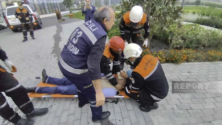 FHN Lənkəran “ASAN Xidmət”də mülki müdafiə təlimi keçirib