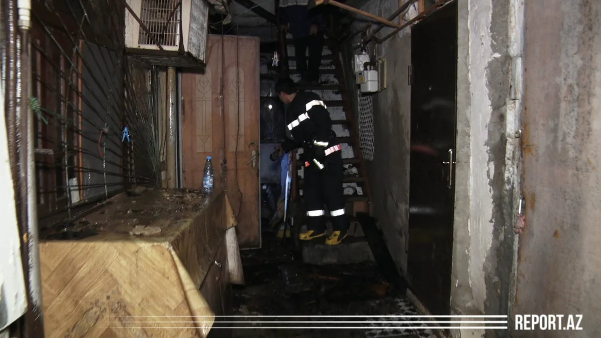 Bakıda yaşayış evində yanğın söndürüldü - VİDEO - YENİLƏNİB