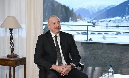 Prezident İlham Əliyev Davosda Çinin CGTN telekanalına müsahibə verib